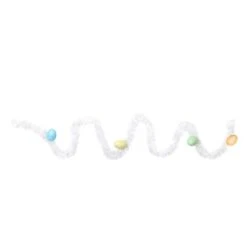 Northlight 25ft. White Spring Tinsel Garland With Easter Eggs -Northlight D217433S 1 1