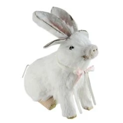 Northlight 7" White Playful Piglet With Silly Bunny Rabbit Ears Easter Figure -Northlight D217446S 2