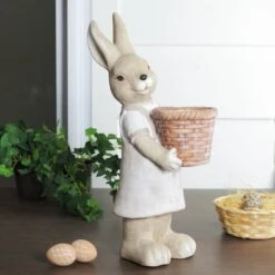 Northlight 1.5ft. Neutral Tones Easter Girl Rabbit Indoor & Outdoor Garden Planter -Northlight D217497S 4