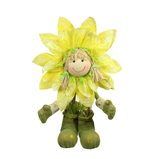 Northlight 17.5" Yellow Spring Sunflower Girl Decorative Figure 4 Northlight 17.5" Yellow Spring Sunflower Girl Decorative Figure - Image 2
