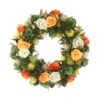 Northlight 12.5" Orange & White Flowers With Moss & Twig Spring Wreath 2 Northlight 12.5" Orange & White Flowers With Moss & Twig Spring Wreath -Northlight D221151S 1