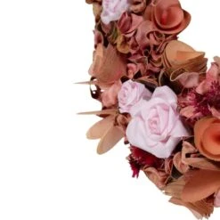 Northlight 13" Pink & Red Flower Wood Spring Wreath 11 Northlight 13" Pink & Red Flower Wood Spring Wreath -Northlight D221155S 4