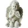 Northlight 13.5" Gray Kneeling Praying Cherub Angel Outdoor Statue