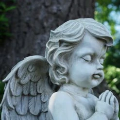 Northlight 13.5" Gray Kneeling Praying Cherub Angel Outdoor Statue -Northlight D221234S 3