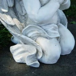 Northlight 13.5" Gray Kneeling Praying Cherub Angel Outdoor Statue -Northlight D221234S 4