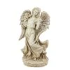 Northlight 18" Heavenly Gardens Distressed Almond Brown Angel With Bird & Bouquet Outdoor Statue -Northlight D221240S 1