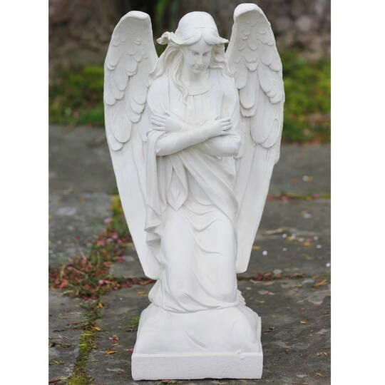Northlight 20.25" Ivory Kneeling Angel Outdoor Statue 5 Northlight 20.25" Ivory Kneeling Angel Outdoor Statue - Image 3