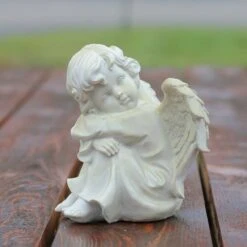 Northlight 5.75" Heavenly Gardens Ivory Resting Cherub Angel Outdoor Statue -Northlight D221248S 3