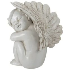 Northlight 7" Heavenly Gardens Gray Left Facing Sleeping Cherub Angel Outdoor Garden Statue -Northlight D221259S 5