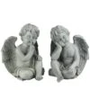 Northlight 12.5" Distressed Gainsboro Gray Sitting Cherub Angels Outdoor Garden Statues 1 Northlight 12.5" Distressed Gainsboro Gray Sitting Cherub Angels Outdoor Garden Statues -Northlight D221266S 1