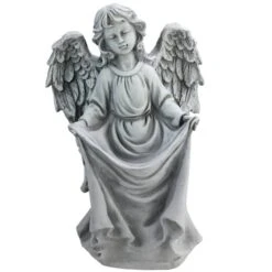 Northlight 16.5" Stone Gray Angel Decorative Outdoor Garden Bird Feeder Statue