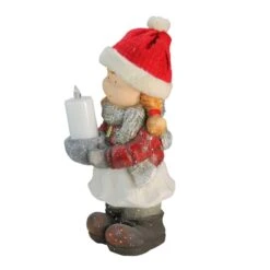 Northlight 17" Standing Young Girl In Ski Hat With Candle Holder Winter Outdoor Garden Statue -Northlight D221279S 13
