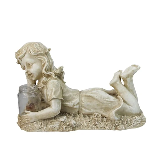 Northlight 14" Almond Brown LED Lighted Solar Powered Distressed Garden Statue 3 Northlight 14" Almond Brown LED Lighted Solar Powered Distressed Garden Statue