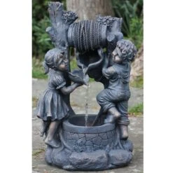 Northlight 30" Bronze Children At The Well Outdoor Garden Water Fountain 8 Northlight 30" Bronze Children At The Well Outdoor Garden Water Fountain -Northlight D221284S 2