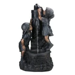 Northlight 29" Bronze Children At The Water Pump Well Outdoor Garden Water Fountain -Northlight D221285S 1 1