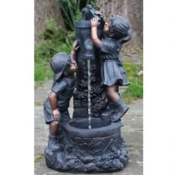 Northlight 29" Bronze Children At The Water Pump Well Outdoor Garden Water Fountain -Northlight D221285S 2