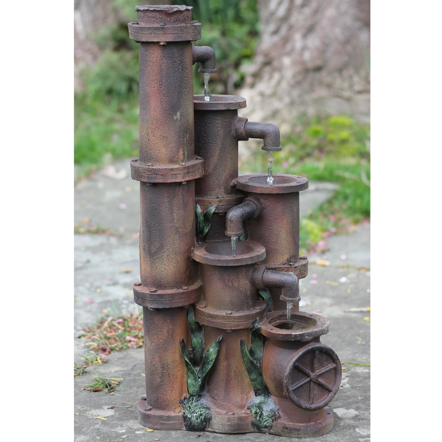 Northlight 23.5" Rusted Cascading Pipes Outdoor Patio Garden Water Fountain 5 Northlight 23.5" Rusted Cascading Pipes Outdoor Patio Garden Water Fountain - Image 3