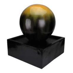 Northlight 24" Golden Amber Ball Outdoor Garden Water Fountain -Northlight D221290S 2