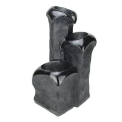 Northlight 25" Weathered Jet Black Three Tier Outdoor Patio Garden Water Fountain 5 Northlight 25" Weathered Jet Black Three Tier Outdoor Patio Garden Water Fountain -Northlight D221294S 1 1