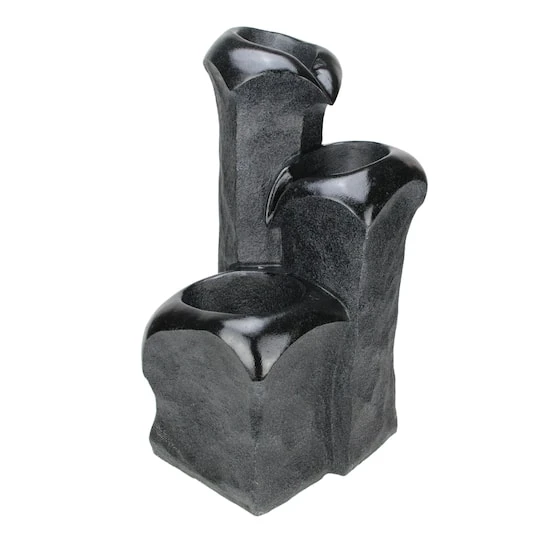 Northlight 25" Weathered Jet Black Three Tier Outdoor Patio Garden Water Fountain 4 Northlight 25" Weathered Jet Black Three Tier Outdoor Patio Garden Water Fountain - Image 2