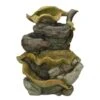 Northlight 26.5" Brown, Orange And Green Mossy Leaves 5-Tier Outdoor Garden Water Fountain