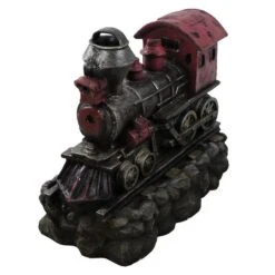 Northlight 27.5" LED Red & Black Vintage Locomotive Train Outdoor Garden Water Fountain -Northlight D221297S 1 1