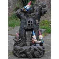 Northlight 28" Three-Tier Gnome Home Tree Stump Outdoor Patio Garden Water Fountain 9 Northlight 28" Three-Tier Gnome Home Tree Stump Outdoor Patio Garden Water Fountain -Northlight D221318S 2