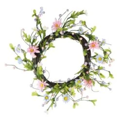 Northlight 12" Spring Pink & Purple Decorative Floral Twig Wreath