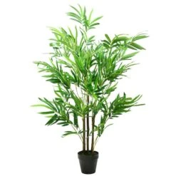 Northlight 4ft. Two-Tone Green Potted Bamboo Plant -Northlight D236739S 1 1