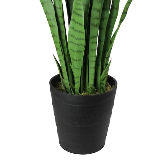 Northlight 3ft. Potted Two-Tone Green Artificial Snake Plant 5 Northlight 3ft. Potted Two-Tone Green Artificial Snake Plant - Image 3
