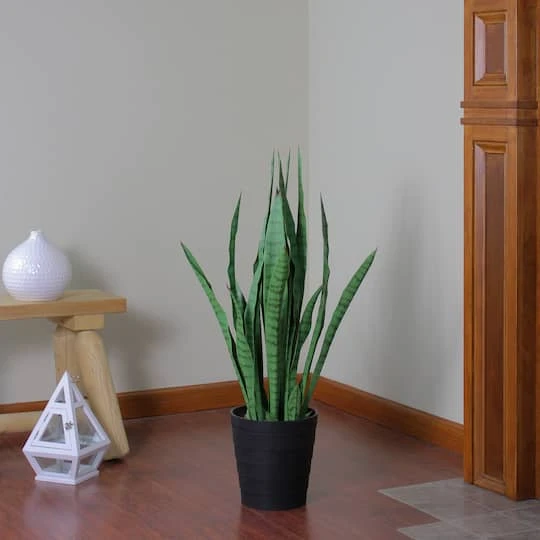 Northlight 3ft. Potted Two-Tone Green Artificial Snake Plant 7 Northlight 3ft. Potted Two-Tone Green Artificial Snake Plant - Image 5
