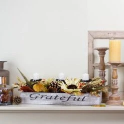 Northlight 2.5ft. Autumn Harvest Sunflower 3-Piece Candle Holder -Northlight D236759S 2