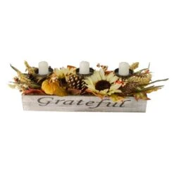 Northlight 2.5ft. Autumn Harvest Sunflower 3-Piece Candle Holder -Northlight D236759S 3