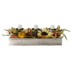 Northlight 2.5ft. Autumn Harvest Sunflower 3-Piece Candle Holder -Northlight D236759S 5
