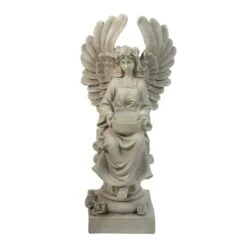 Northlight 17" Peaceful Angel Sitting On A Pedestal Candle Holder Statue -Northlight D236869S 1 1