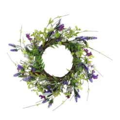 Northlight 20" Lavender & Wild Flower Artificial Spring Wreath