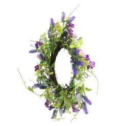 Northlight 20" Lavender & Wild Flower Artificial Spring Wreath -Northlight D236935S 2