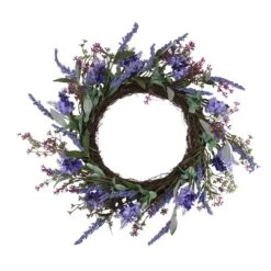 Northlight 18" Floral & Lavender Spring Wreath