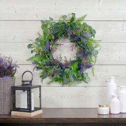 Northlight 22" Lavender & Greenery Wreath -Northlight D236938S 2