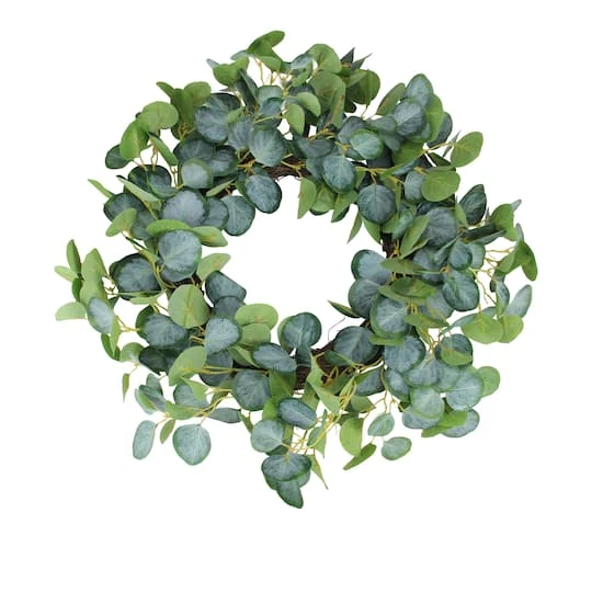 Northlight 20" Eucalyptus Leaves Spring Wreath 4 Northlight 20" Eucalyptus Leaves Spring Wreath - Image 2