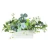 Northlight 26" Succulent & Foliage Arrangement In Wooden Planter
