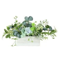 Northlight 26" Succulent & Foliage Arrangement In Wooden Planter