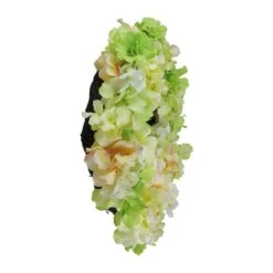 Northlight 15" Yellow, Green & Pink Hydrangea Flower Artificial Spring Wreath -Northlight D236950S 2