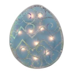 Northlight 12" Lighted Blue Easter Egg Window Silhouette Decoration