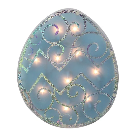 Northlight 12" Lighted Blue Easter Egg Window Silhouette Decoration 3 Northlight 12" Lighted Blue Easter Egg Window Silhouette Decoration