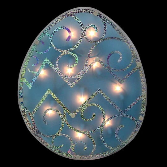 Northlight 12" Lighted Blue Easter Egg Window Silhouette Decoration 5 Northlight 12" Lighted Blue Easter Egg Window Silhouette Decoration - Image 3