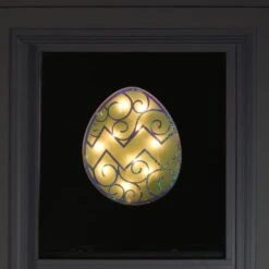 Northlight 12" Lighted Green Easter Egg Window Silhouette Decoration -Northlight D236970S 3