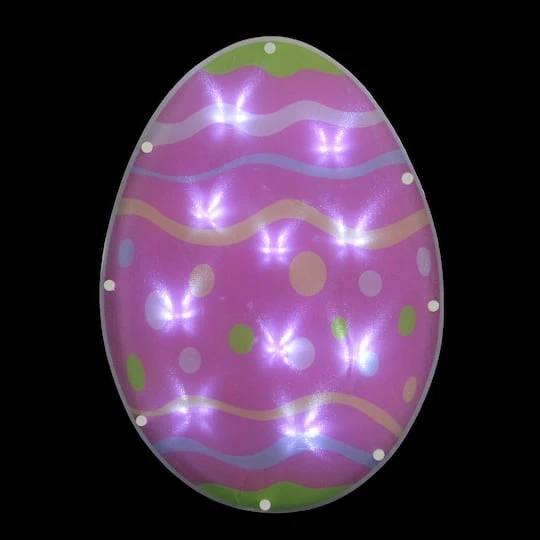 Northlight 14" Pink & Green LED Lighted Easter Egg Window Silhouette 5 Northlight 14" Pink & Green LED Lighted Easter Egg Window Silhouette - Image 3