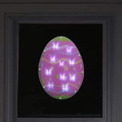 Northlight 14" Pink & Green LED Lighted Easter Egg Window Silhouette 9 Northlight 14" Pink & Green LED Lighted Easter Egg Window Silhouette -Northlight D236974S 3