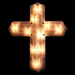 Northlight 14" White Lighted Religious Cross Easter Window Silhouette Decoration 9 Northlight 14" White Lighted Religious Cross Easter Window Silhouette Decoration -Northlight D236977S 2